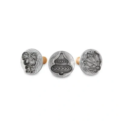 Nordic Ware 3 Piece Holiday Cookie Stamp Cutouts In Silver