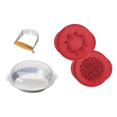 Nordic Ware 5 Piece Non-stick Aluminum Bakeware Set In Silver;red