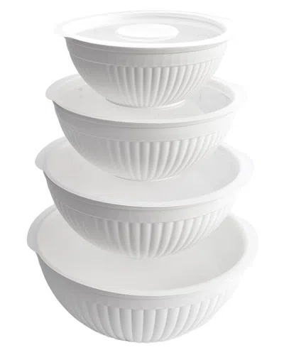 Nordic Ware 8pc Covered Bowl Set In White