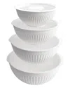 Nordic Ware 8pc Covered Bowl Set In White