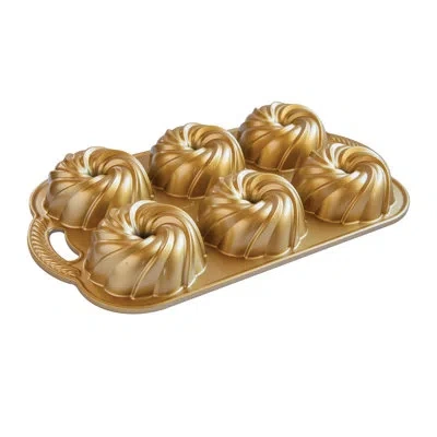 Nordic Ware Aluminum Non-stick Novelty Cakelet Pan In Gold