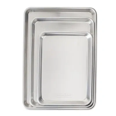 Nordic Ware Baker's Delight 3 Piece Set W/ Half, Quarter, Jelly Roll In Silver