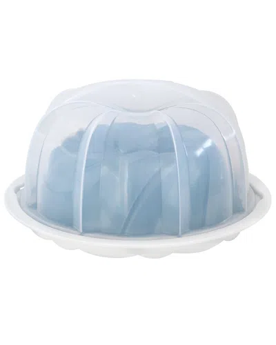 Nordic Ware Bundt Cake Keeper With Swirl Bundt Pan In Blue