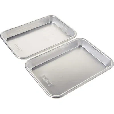 Nordic Ware Burger Serving 2 Piece Tray Set In Silver