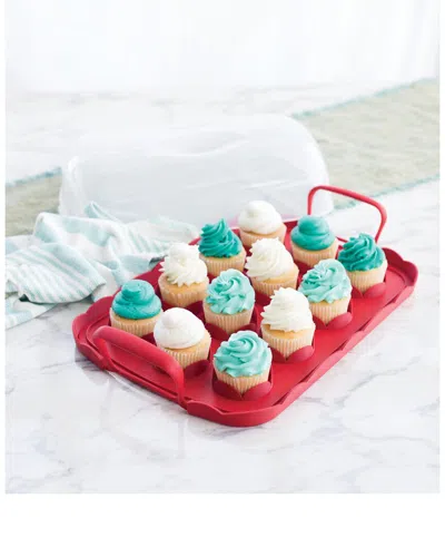 Nordic Ware Cakes And Cupcakes Carrier In Red