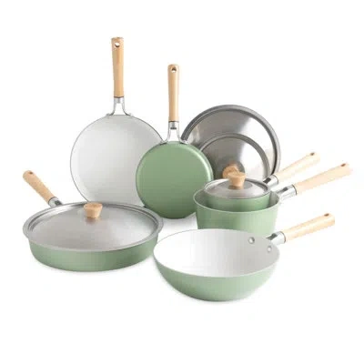 Nordic Ware Cardamom 10 Piece Nonstick Pan Set With Lids In Green;cardamom