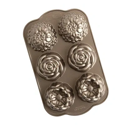 Nordic Ware Floral Cakelet In Rose Gold