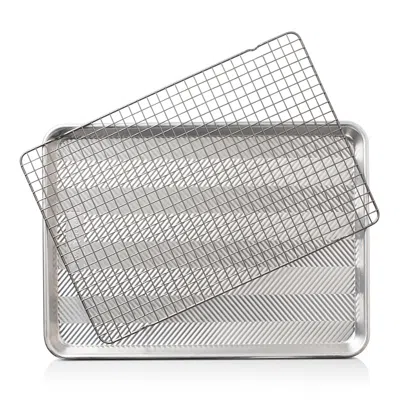NORDIC WARE HALF SHEET PAN WITH GRID RACK,43171