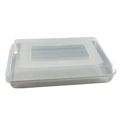 Nordic Ware Naturals® Hi-side Sheet Cake Baking Pan With Lid In Silver