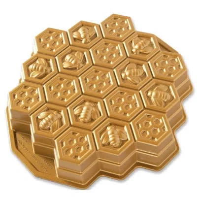 Nordic Ware Non-stick Novelty Honeycomb Pull Apart Pan In Gold