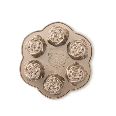 Nordic Ware Non-stick Round Mini Rose Bud Cake Pan In Rose Gold