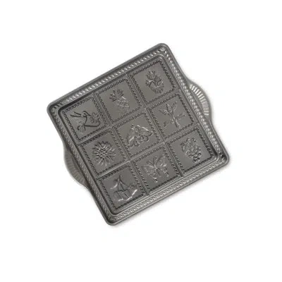 Nordic Ware Non-stick Square English Shortbread Pan In Graphite
