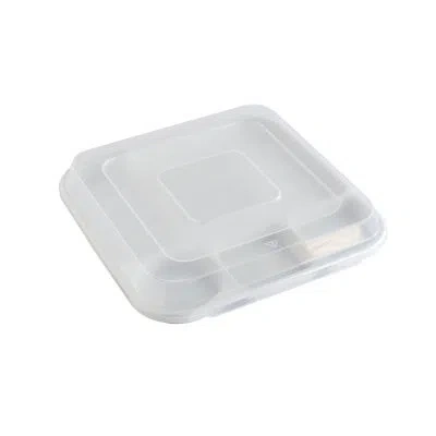 Nordic Ware Plastic Divided Serving Dish With Lid In White
