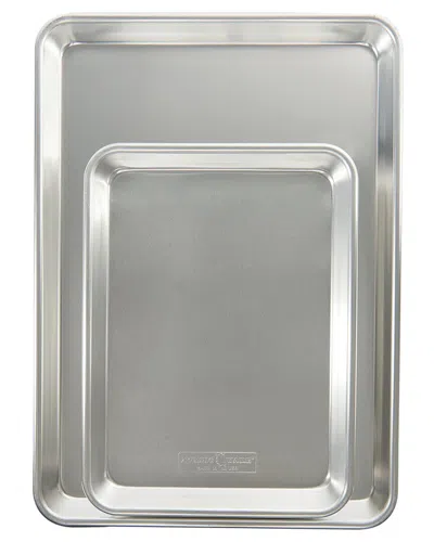 Nordic Ware Set Of 2 Half Sheet & Quarter Sheet Pans In Gray
