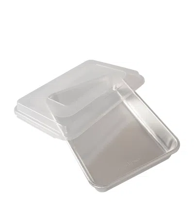 Nordic Ware Set Of 4 Aluminium Naturals Cake Tins With Lids In Silver