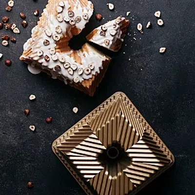 Nordic Ware Squared Bundt Pan In Gold