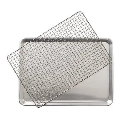 Nordicware 2-pc. Naturals Half Sheet With Oven-safe Grid Bakeware Set In Gray