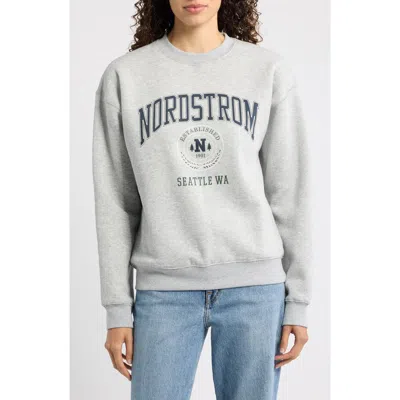Nordstrom 125th Graphic Fleece Sweatshirt In Grey Heather