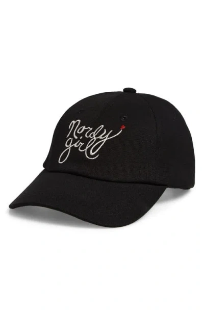 Nordstrom 125th Nordy Girl Adjustable Canvas Baseball Cap In Black