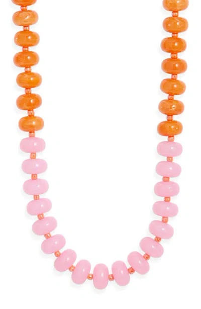 Nordstrom 12mm Beaded Necklace In Burgundy