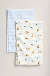 Nordstrom 2-pack Assorted Muslin Swaddles In Blue