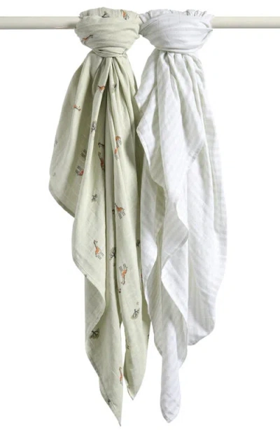 Nordstrom 2-pack Assorted Muslin Swaddles In White