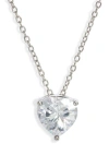 NORDSTROM NORDSTROM 2CT TW STERLING SILVER CUBIC ZIRCONIA HEART PENDANT NECKLACE