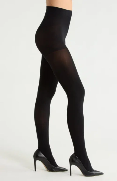 Nordstrom 2-pack Everyday Control Top Opaque Tights In Black