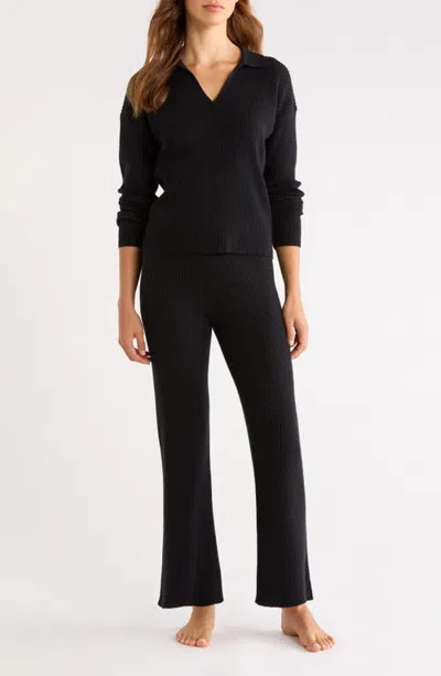 Nordstrom 2-piece Cashmere Rib Lounge Set In Black