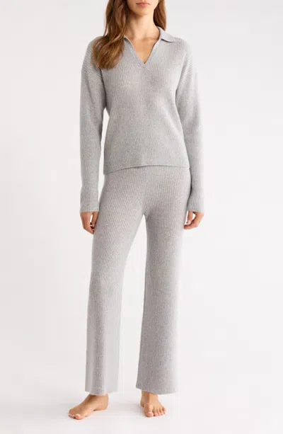 Nordstrom 2-piece Cashmere Rib Lounge Set In Gray