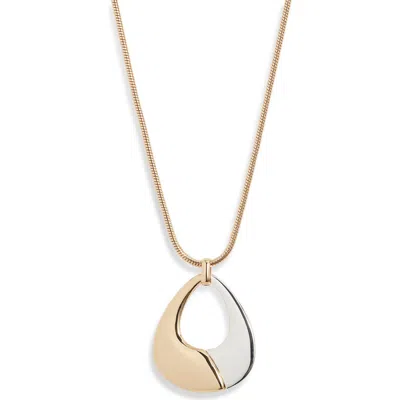 Nordstrom 2-tone Adjustable Pendant Necklace In Silver