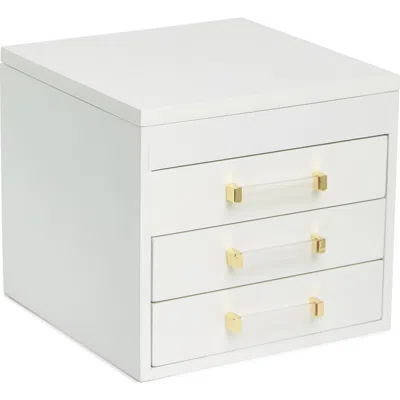 Nordstrom 3-drawer Jewelry Box In White- Gold