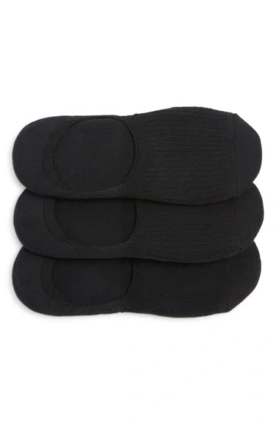 Nordstrom 3-pack Cotton Blend No-show Liner Socks In Black