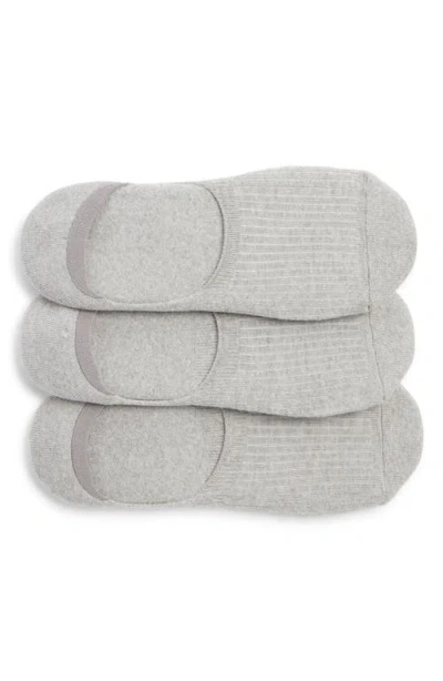 Nordstrom 3-pack Cotton Blend No-show Liner Socks In Gray