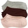 Nordstrom 3-pack Everyday Ankle Socks In Pink Puff -grey Multi