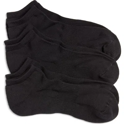 Nordstrom 3-pack Everyday Ankle Socks In Black