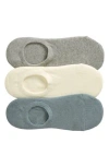 Nordstrom 3-pack Everyday No-show Socks In Grey Mineral -ivory Multi