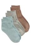 Nordstrom 3-pack Everyday Quarter Socks In Teal Mist Multi