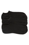 Nordstrom 3-pack Rib No-show Socks In Black