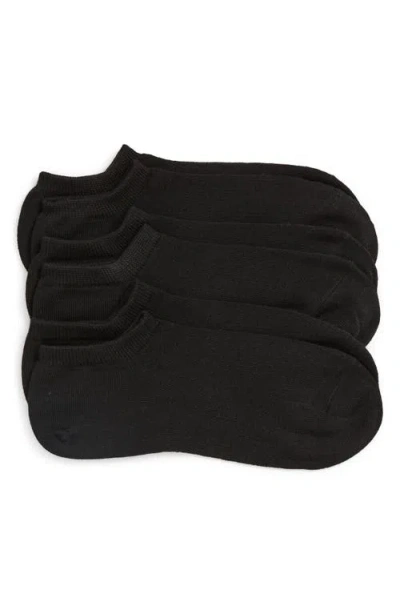 Nordstrom 3-pack Rib No-show Socks In Black
