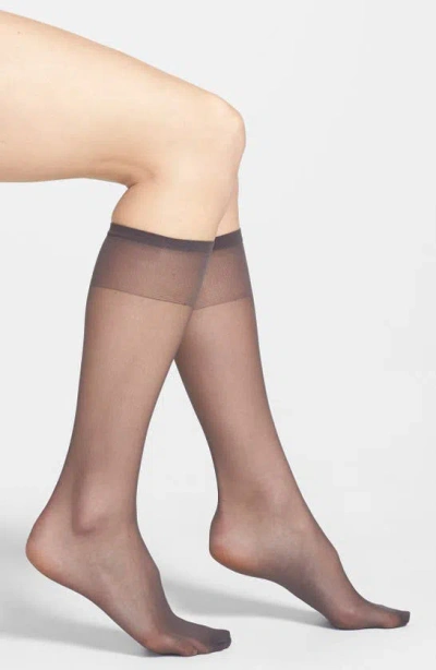 Nordstrom 3-pack Sheer Knee High Socks In Soft Black