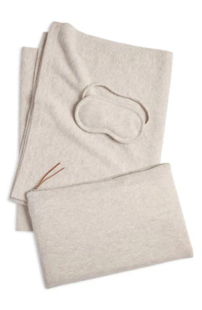 Nordstrom 3-piece Cashmere Travel Set In Beige Birch Heather