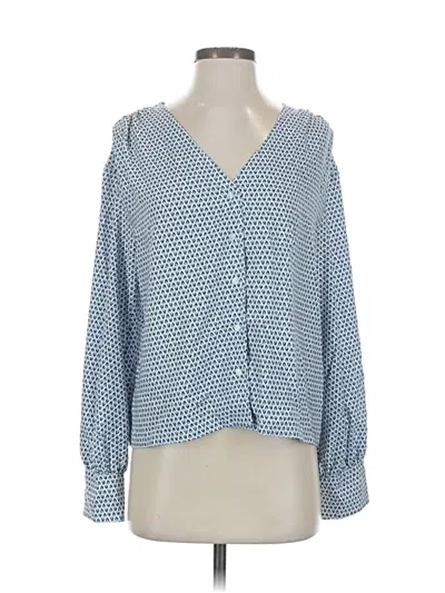 Pre-owned Nordstrom 3/4 Sleeve Blouse In Blue