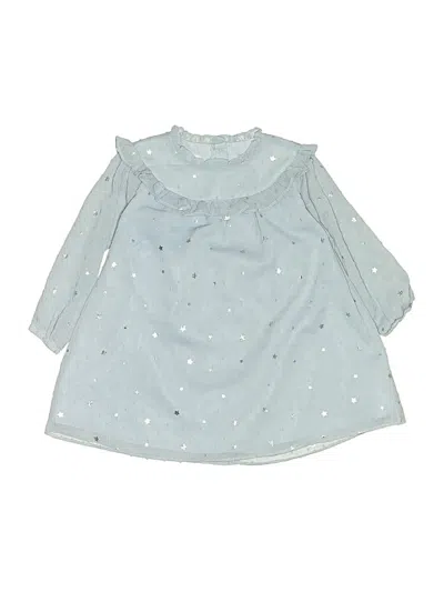 Pre-owned Nordstrom Kids' 3/4 Sleeve Blouse In Blue