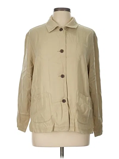 Pre-owned Nordstrom 3/4 Sleeve Button Down Shirt In Tan