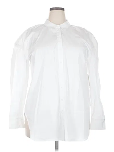 Pre-owned Nordstrom 3/4 Sleeve Button Down Shirt In White