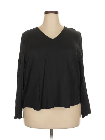 Pre-owned Nordstrom 3/4 Sleeve Top Black V Neck Tops