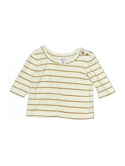 Pre-owned Nordstrom Babies' 3/4 Sleeve Top Yellow Boatneck Tops