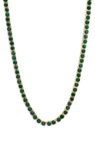 Nordstrom 3mm Cubic Zirconia Tennis Necklace In Green