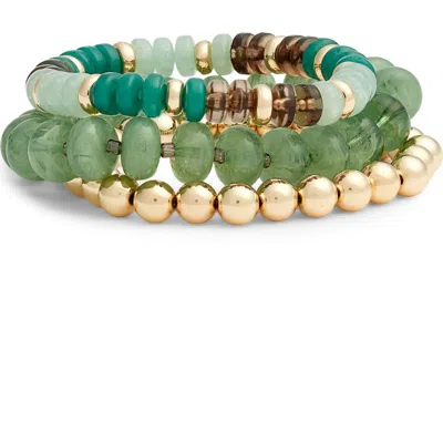 Nordstrom 3-pack Beaded Bracelets In Gray